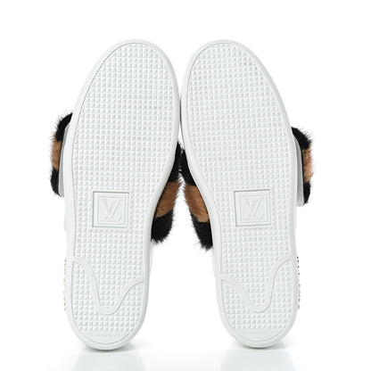 Louis Vuitton Calfskin Mink Fur Frontrow Sneakers 40 White 5 of 11