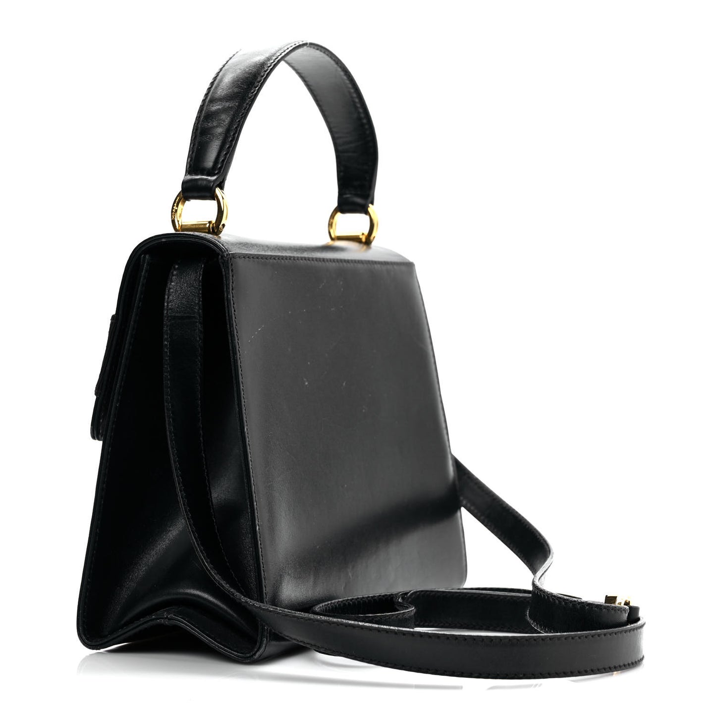 Calfskin Vera Bow Mini Top Handle Crossbody Bag Navy