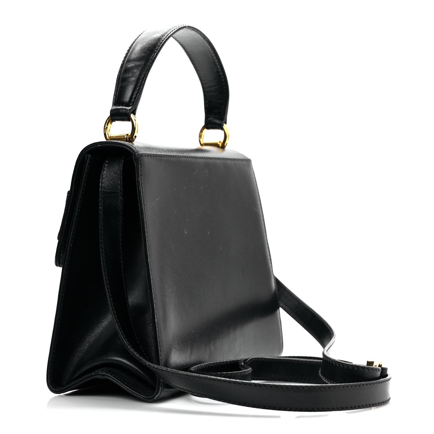 Salvatore Ferragamo Calfskin Vera Bow Mini Top Handle Crossbody Bag Navy 2 of 9
