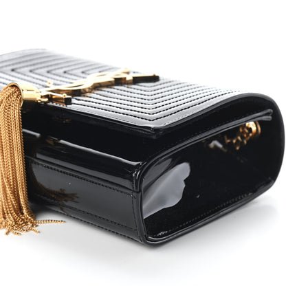Saint Laurent Patent Quilted Small Classic Monogram Kate Tassel Satchel Black 7 of 7