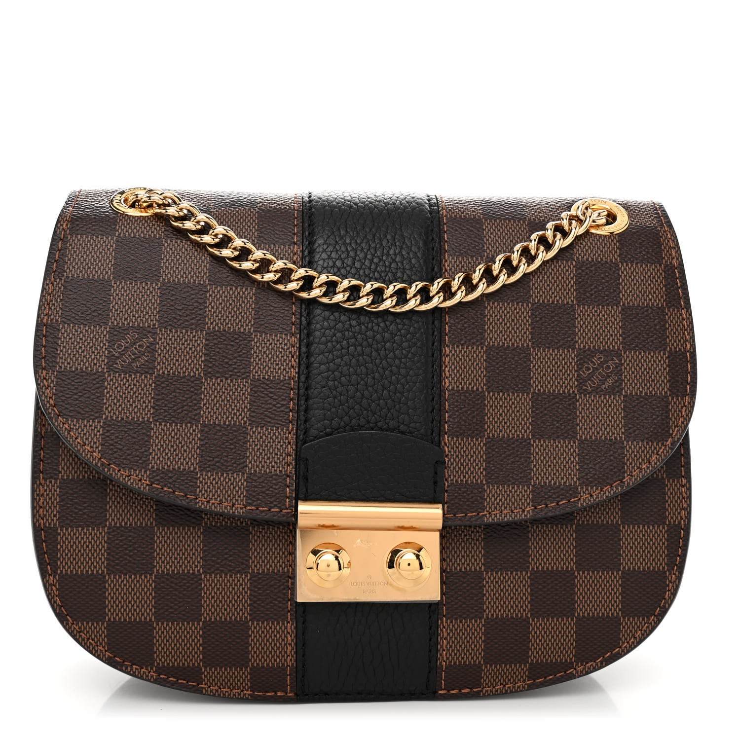 Louis Vuitton Damier Ebene Cuir Taurillon Wight Black 1 of 11