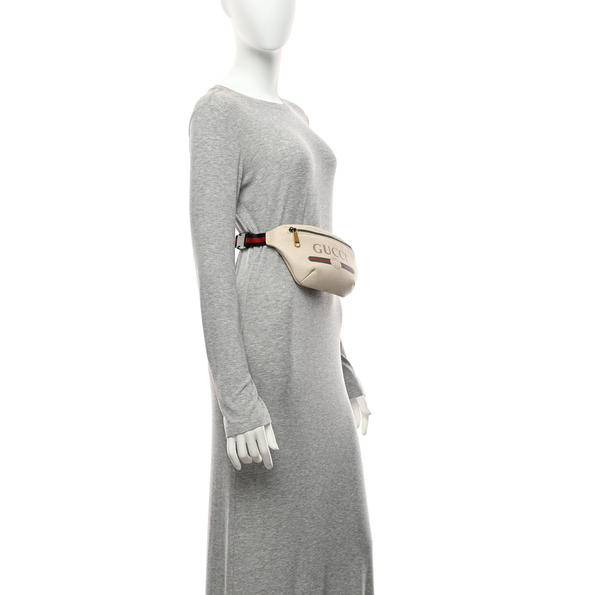 Gucci Grained Calfskin Small Logo Belt Bag White 2 of 11