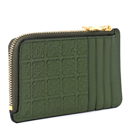 Loewe Calfskin Embossed Repeat Coin Card Holder Avocado Green 3 of 12