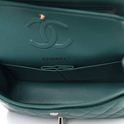 Chanel Lambskin Quilted Small Double Flap Green 5 of 9