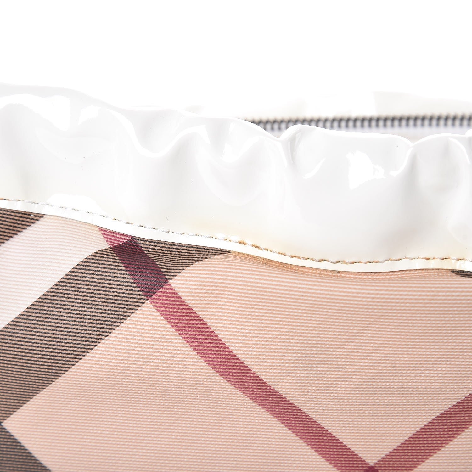 Burberry Patent Supernova Check Front Pocket Small Bag White 10 of 16
