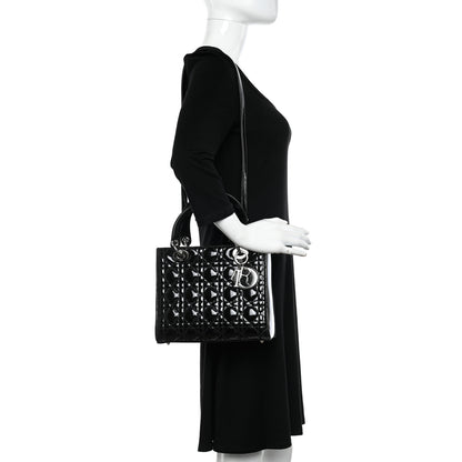 Christian Dior Patent Cannage Medium Lady Dior Black 2 of 9
