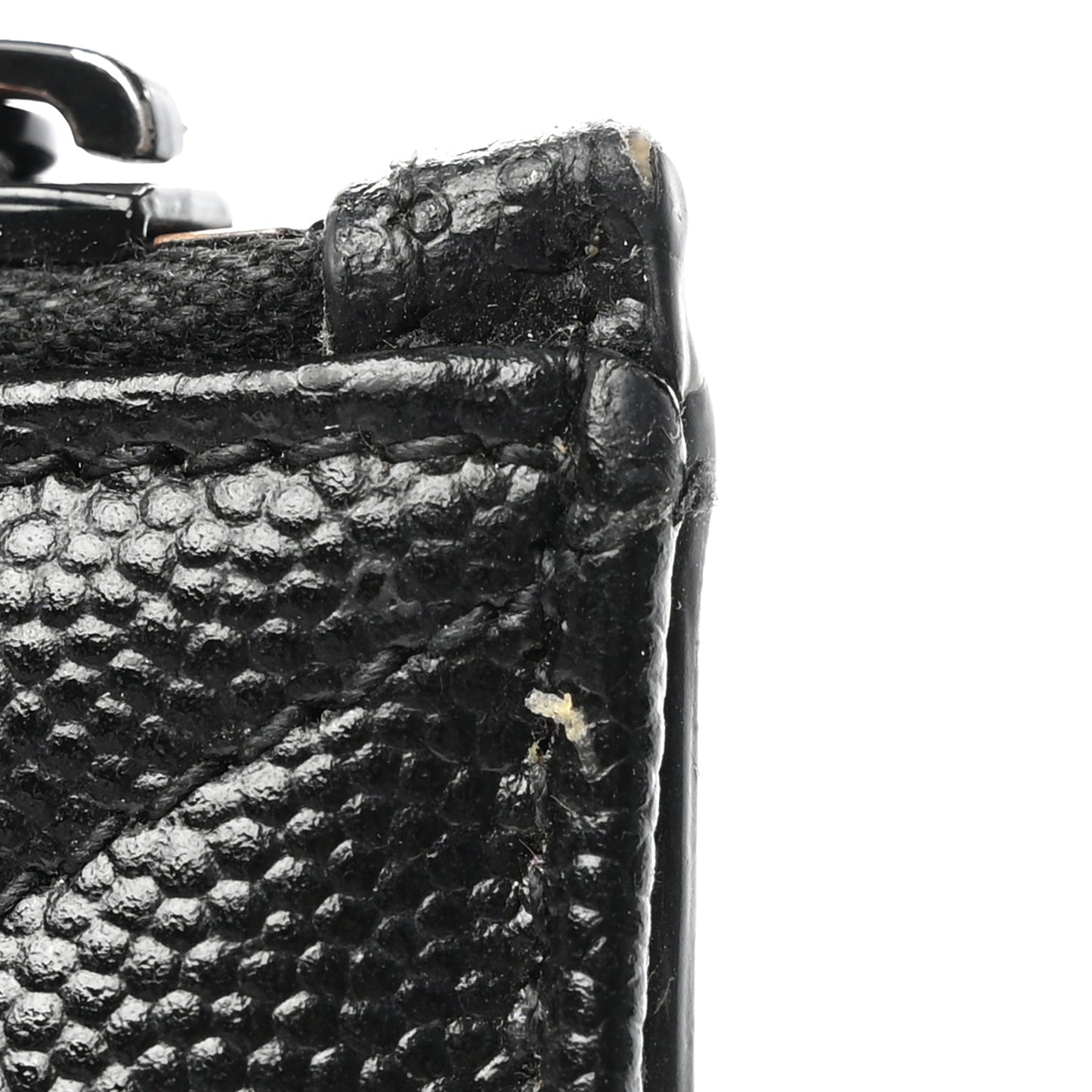 SAINT LAURENT Grain De Poudre Matelasse Chevron Monogram Fragments Zippered Card Case Black
