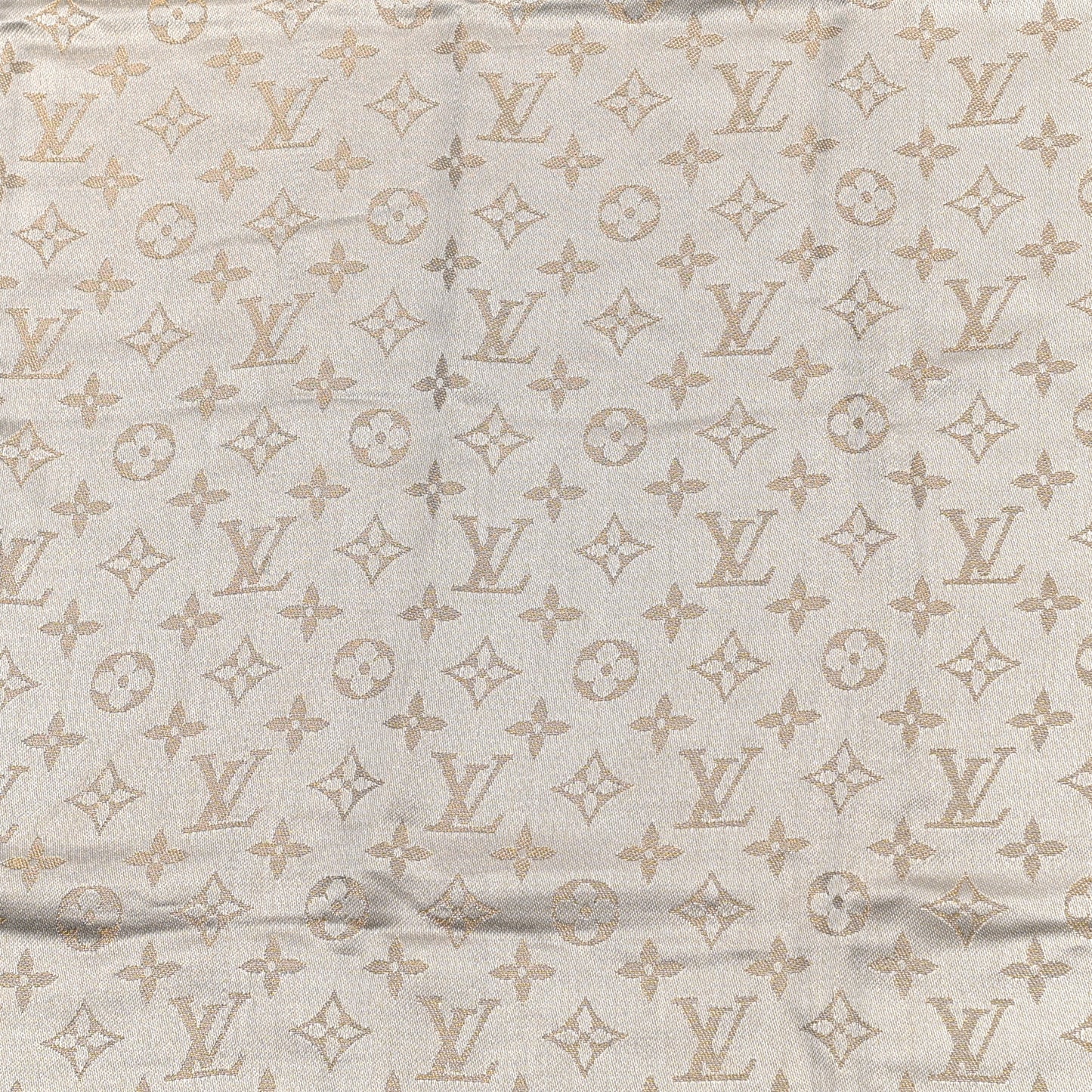 Silk Lurex Wool Monogram Shine Shawl Greige