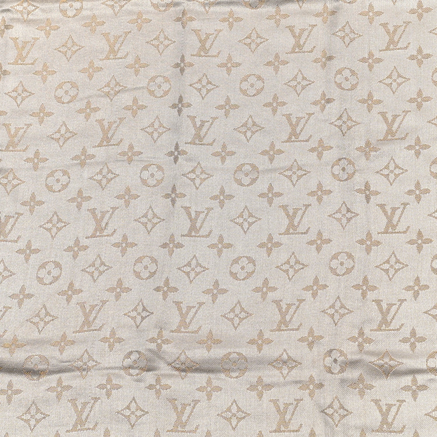 Louis Vuitton Silk Lurex Wool Monogram Shine Shawl Greige 2 of 5