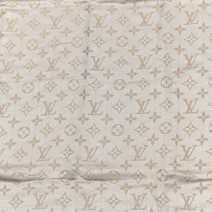 Louis Vuitton Silk Lurex Wool Monogram Shine Shawl Greige 2 of 5