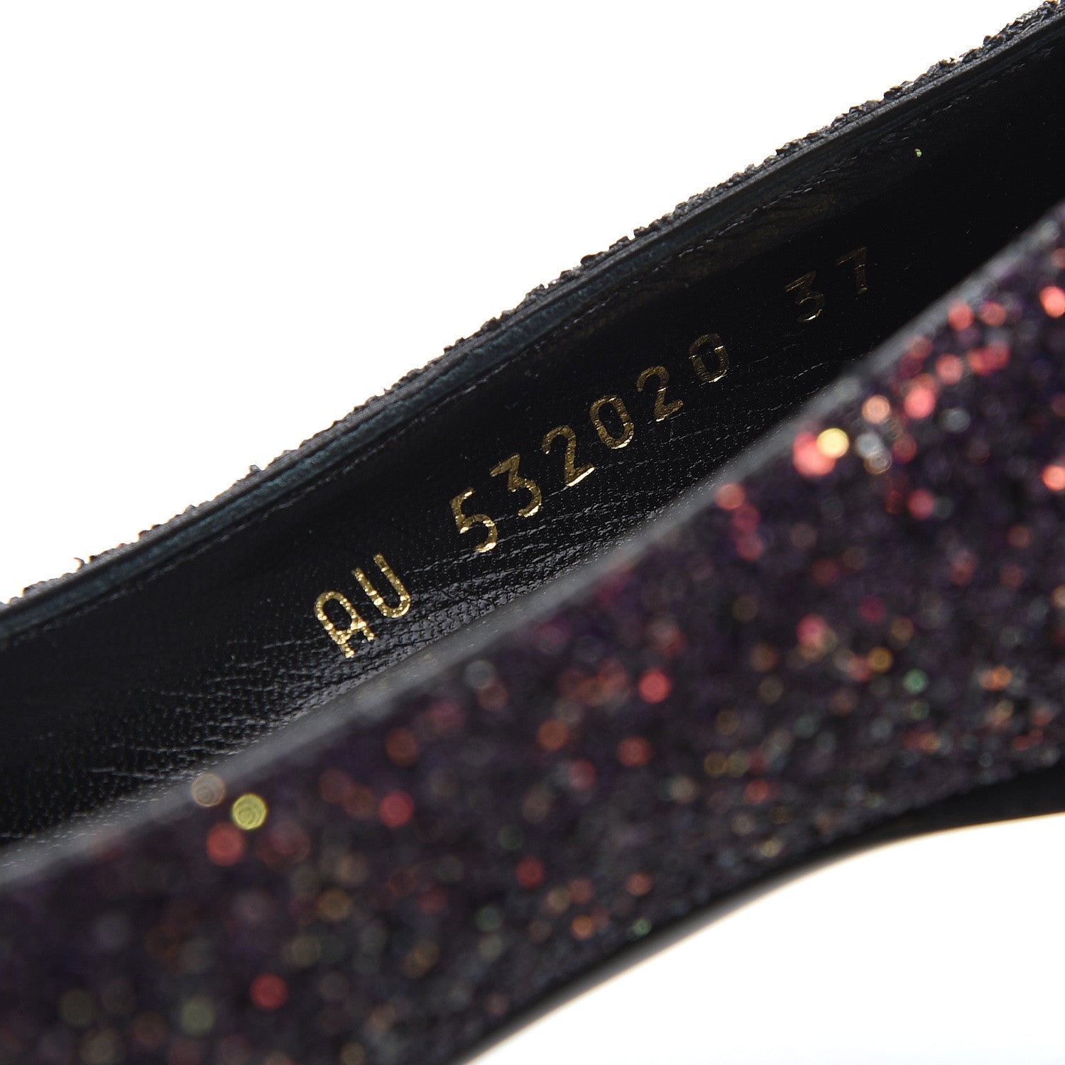Saint Laurent Charlotte Glitter Point-toe Kitten-Heel Pumps 37 Purple 7 of 9