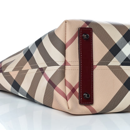 Burberry Supernova Check Small Nickie Tote Berry Red 14 of 15