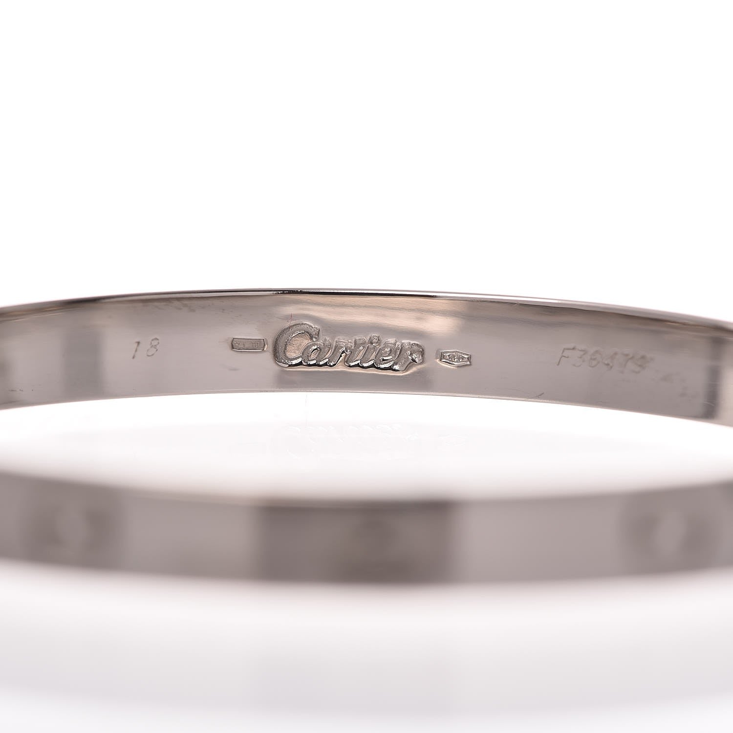 Cartier 18K White Gold LOVE Bracelet 18 4 of 7