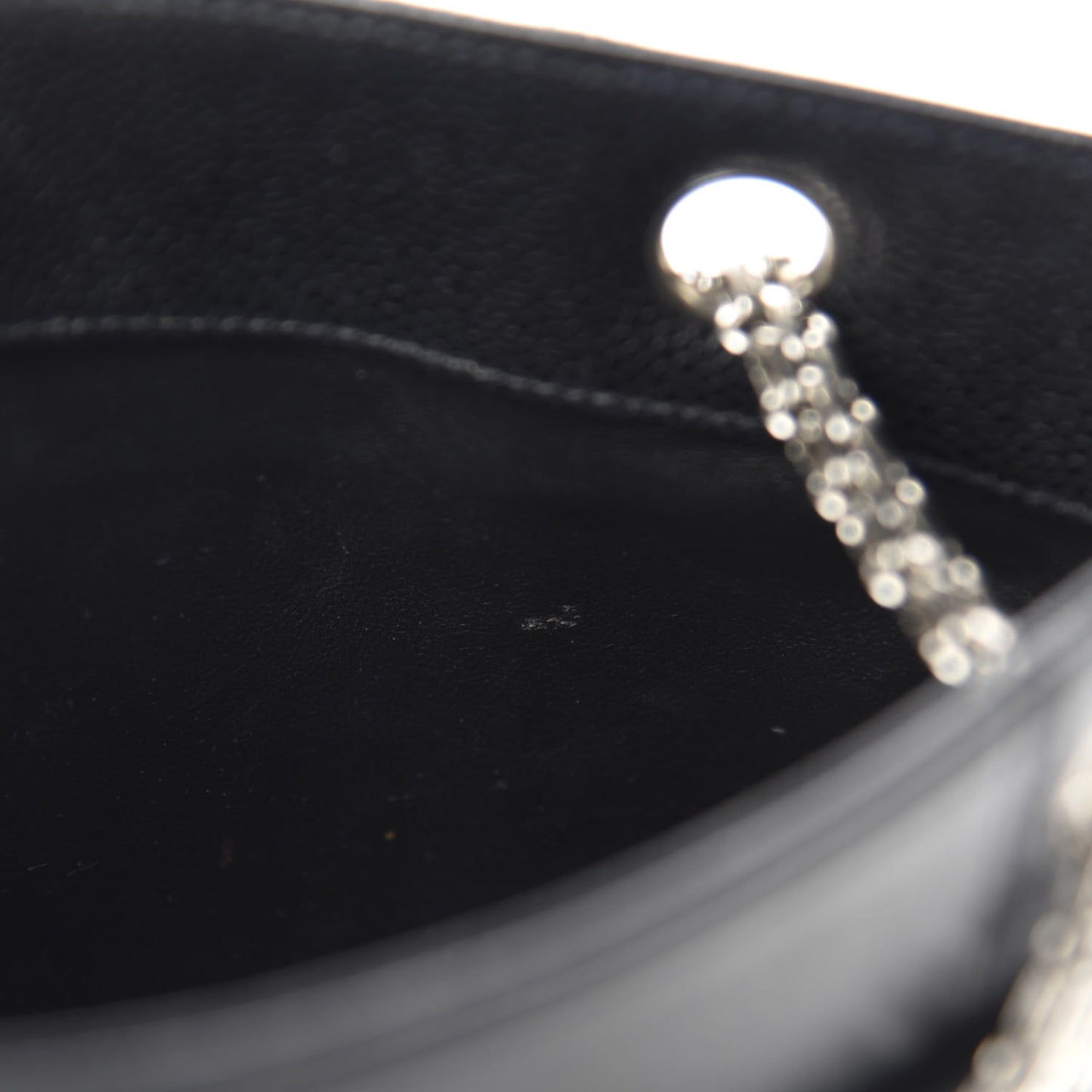 Grained Calfskin Bijoux Chain Shoulder Bag Black