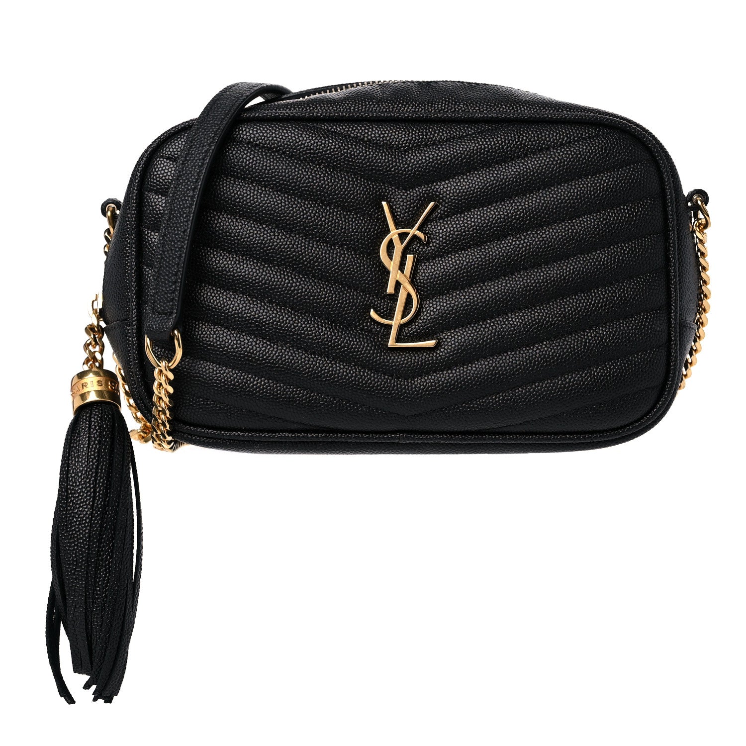 Saint Laurent Grain De Poudre Matelasse Monogram Mini Lou Camera Bag Black 1 of 18