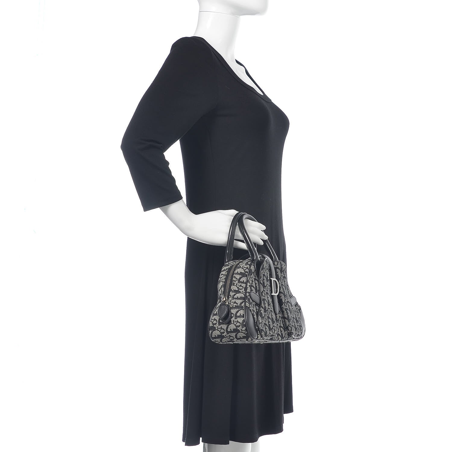 Christian Dior Monogram Mini Saddle Bowler Black 2 of 11