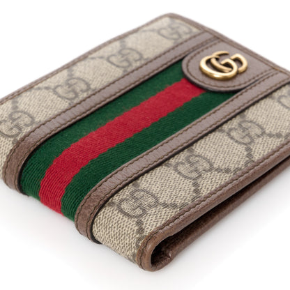 Gucci GG Supreme Monogram Web Mens Ophidia Bi-Fold Coin Wallet Beige New Acero 10 of 11