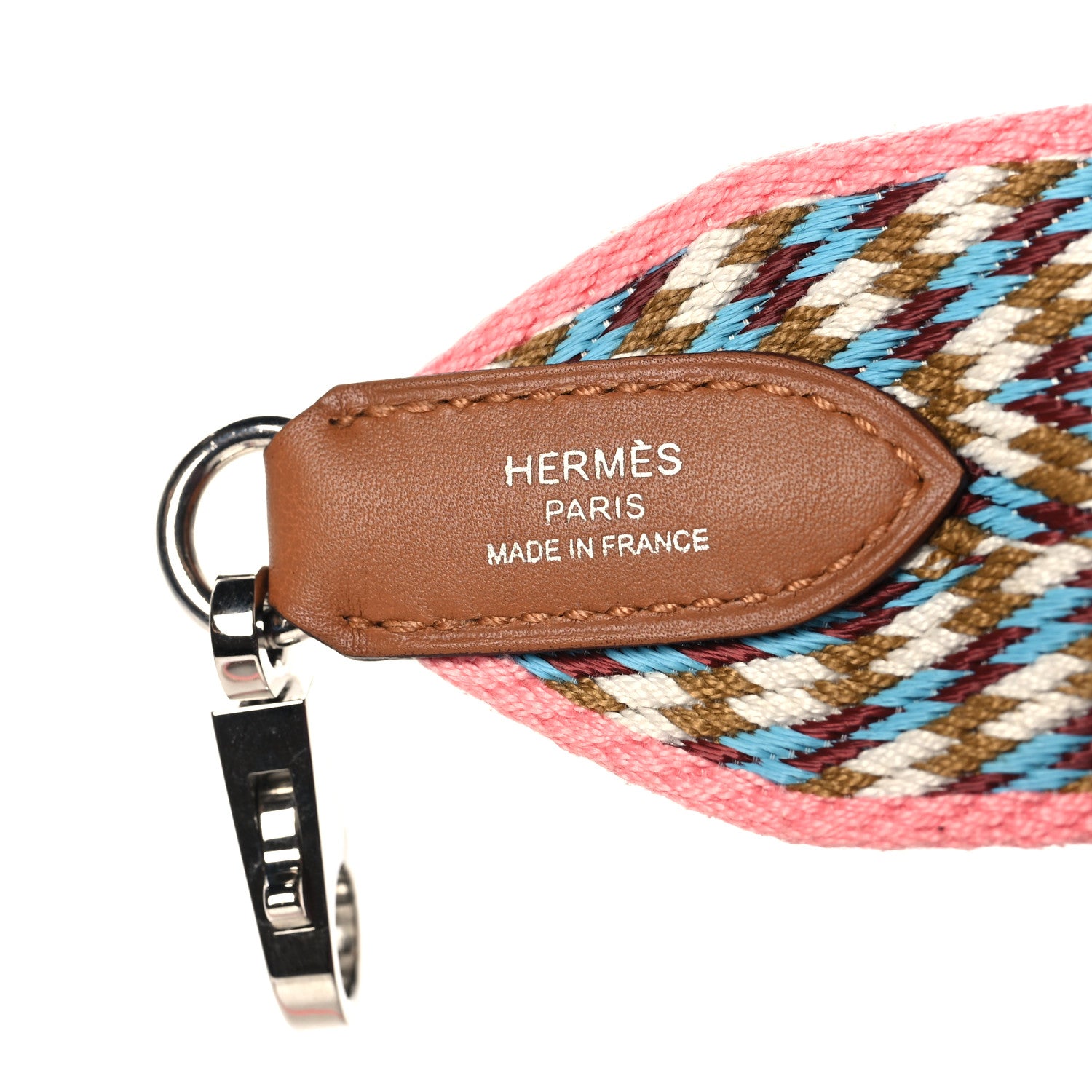 Hermes Toile Swift 50mm Sangle ZigZag Shoulder Strap Rose d'Ete White Gold 3 of 4
