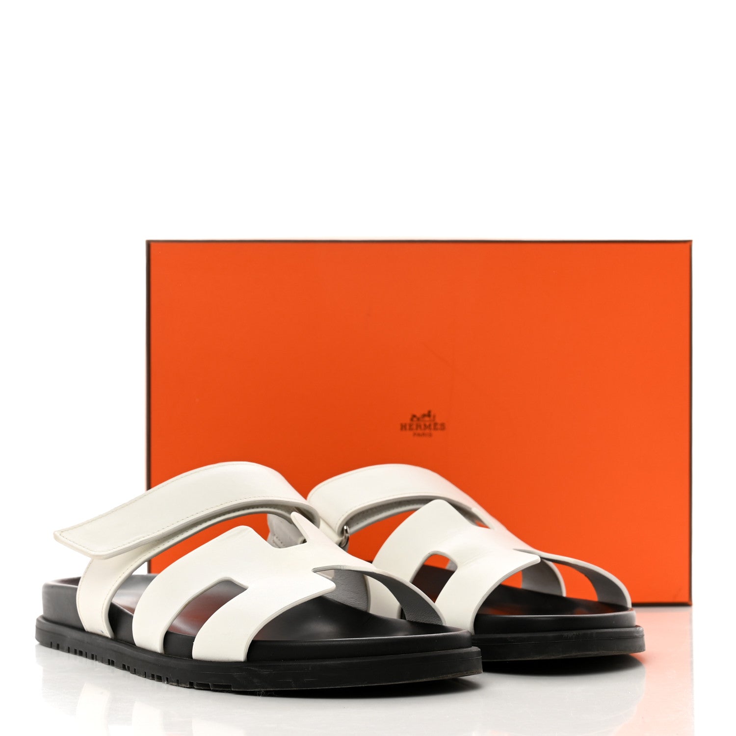 Hermes Calfskin Womens Chypre Sandals 41 White 9 of 9