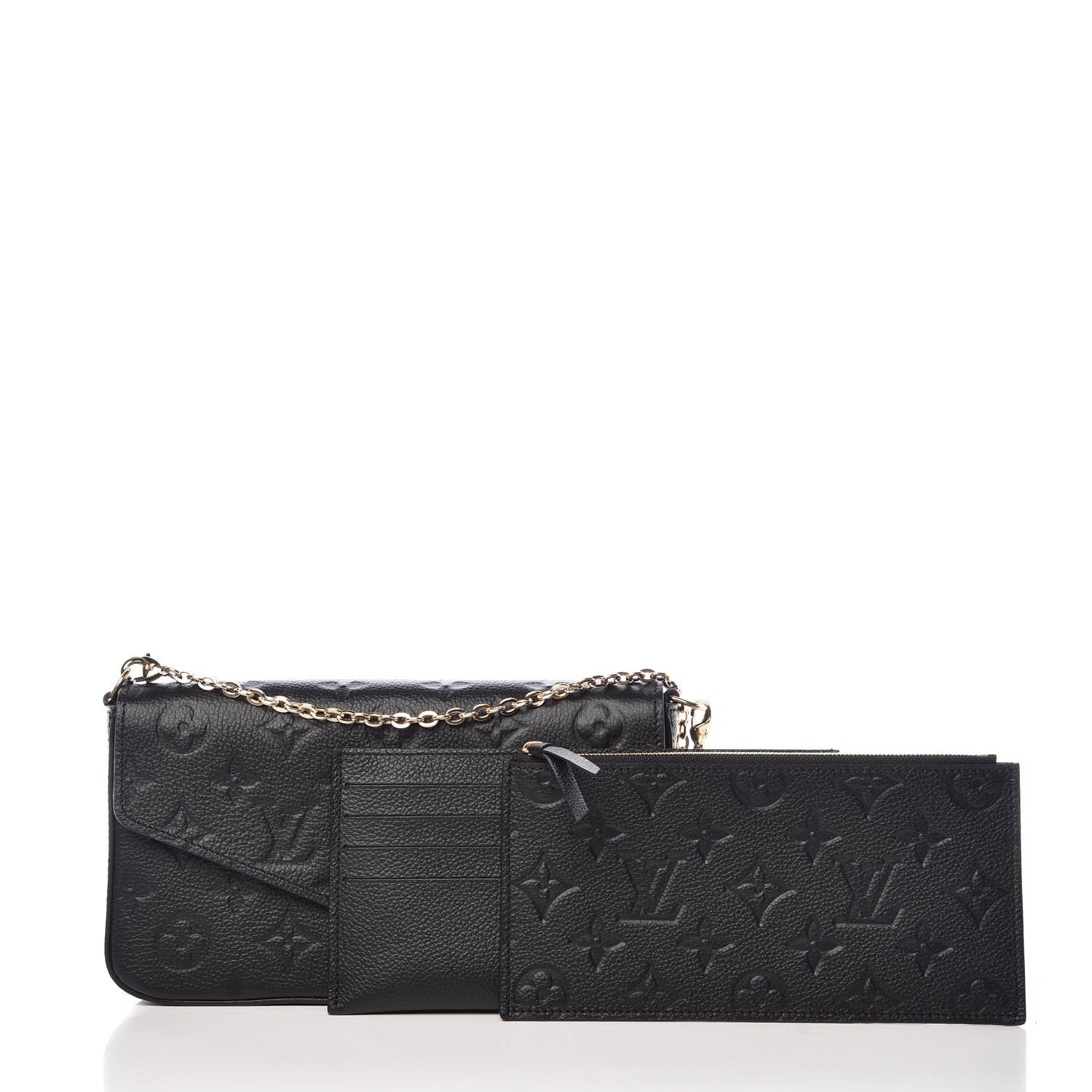 Louis Vuitton Empreinte Pochette Felicie Chain Wallet Black 3 of 11