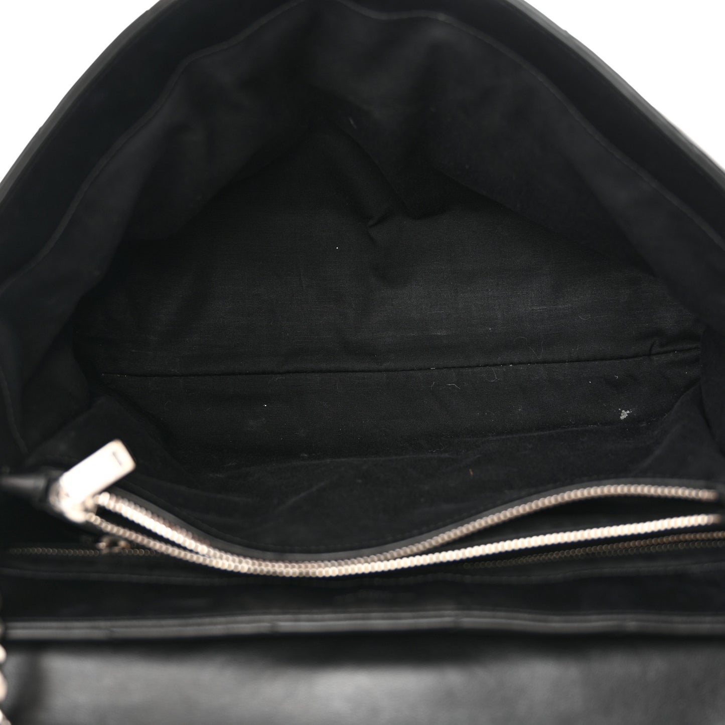 Calfskin Y Quilted Monogram Large Loulou Chain Satchel Black