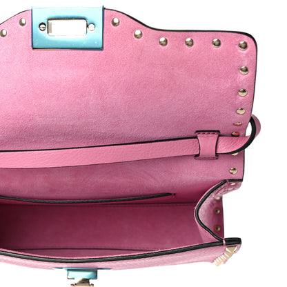 Valentino Garavani Pebbled Calfskin Medium Rockstud Flip Lock Crossbody Bag Ninphea 5 of 9
