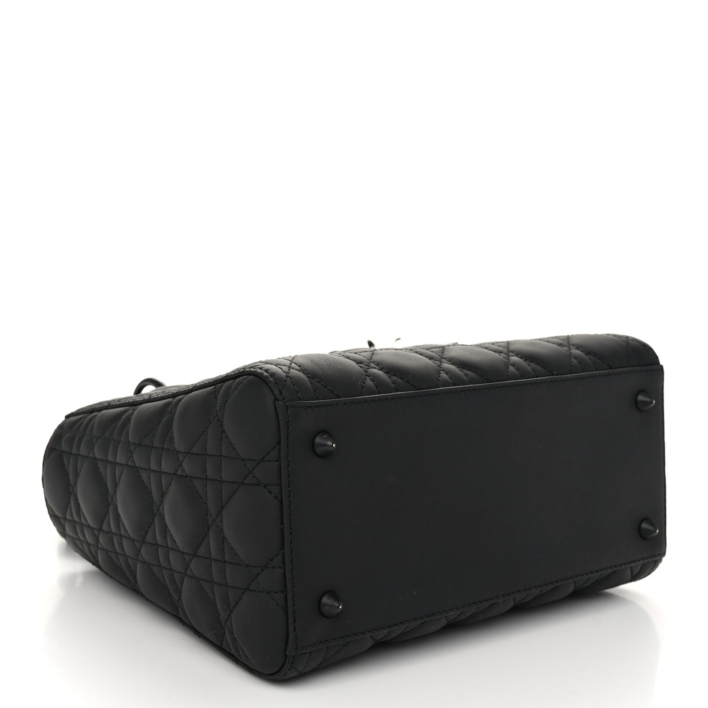 Ultra Matte Calfskin Cannage Medium Lady Dior Black