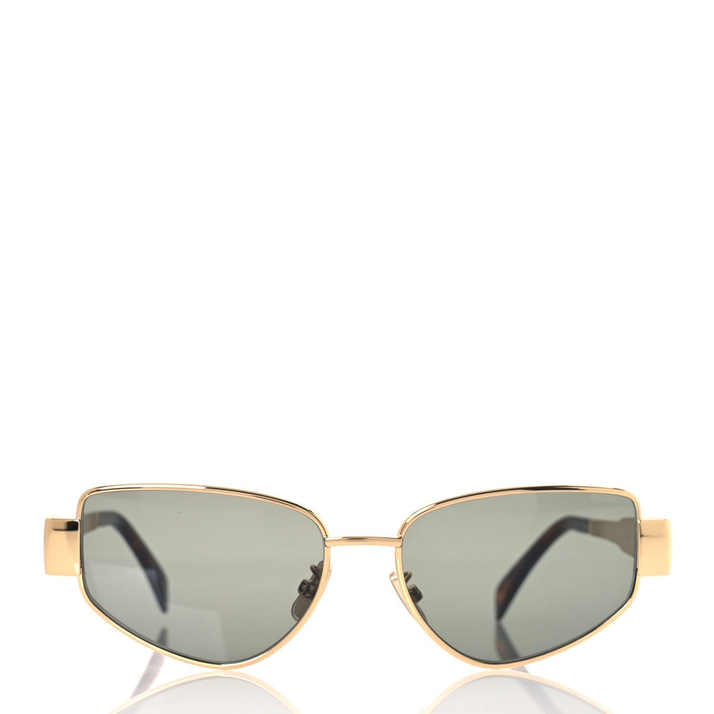 Metal Triomphe Cat Eye Sunglasses CL40293U Gold Green