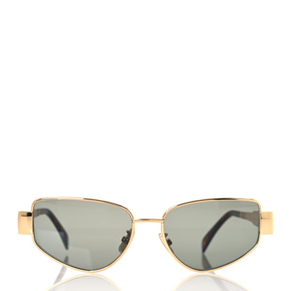 Celine Metal Triomphe Cat Eye Sunglasses CL40293U Gold Green 2 of 7