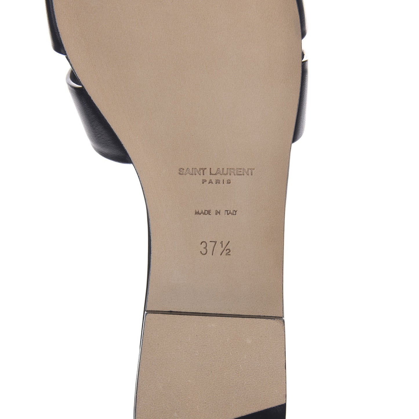 Calfskin Nu Pied 05 Slide Sandals 37.5 Black