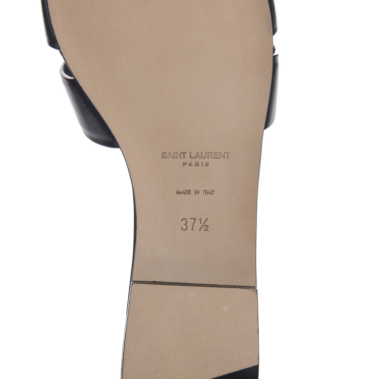 Saint Laurent Calfskin Nu Pied 05 Slide Sandals 37.5 Black 8 of 9