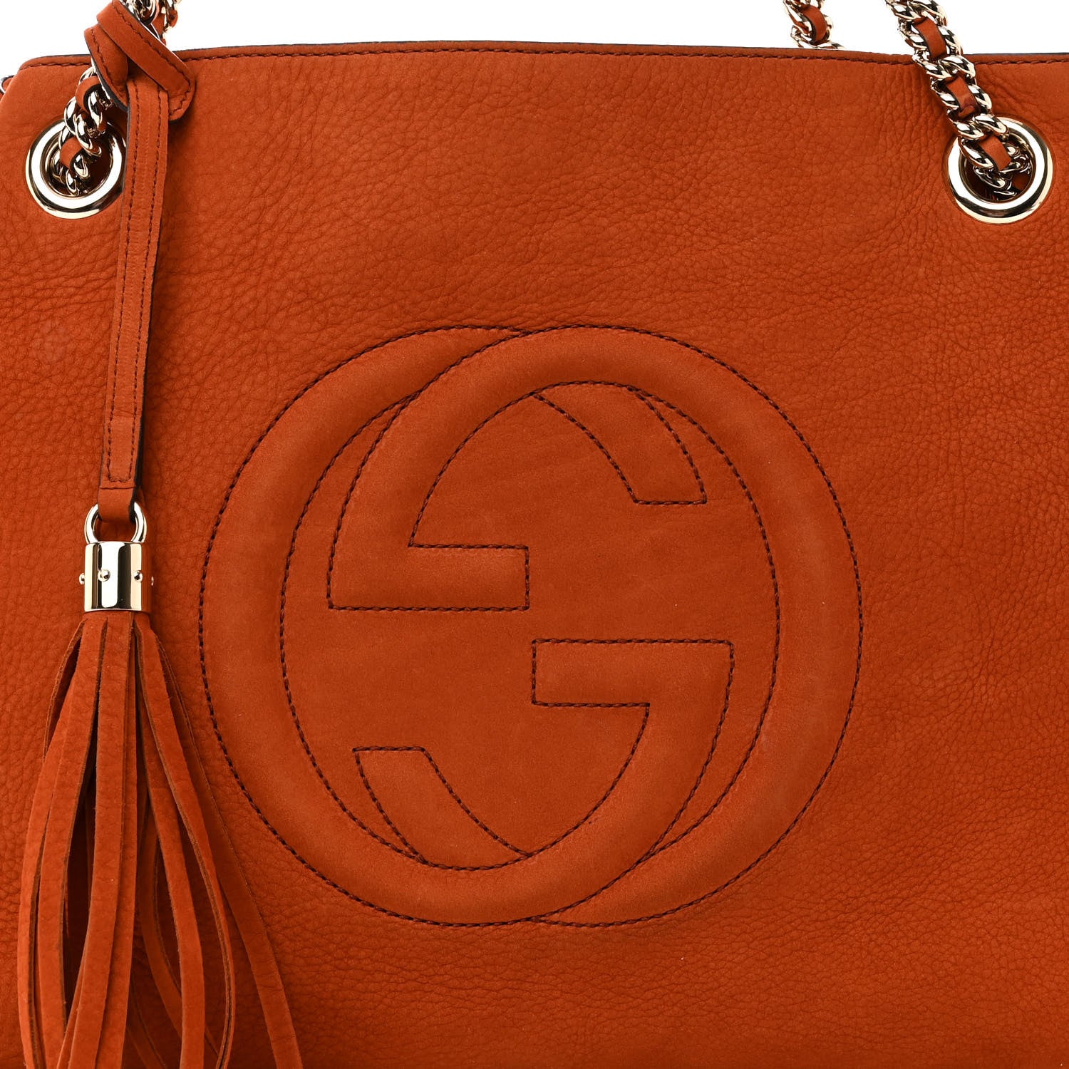Gucci Vitello Range Medium Soho Chain Shoulder Bag Old Whisky 8 of 11