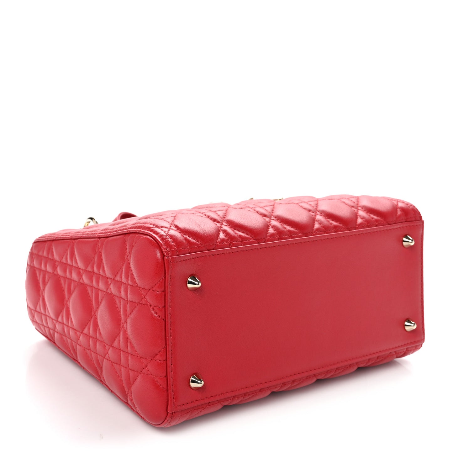 Lambskin Cannage Medium Lady Dior Red