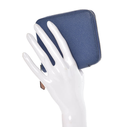 Hermes Epsom Silk'In Compact Wallet Bleu Brighton 2 of 8