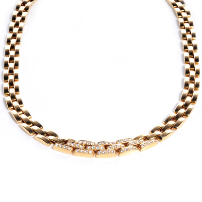 Cartier 18k Yellow Gold Diamond Panthere Maillon Necklace 1 of 6
