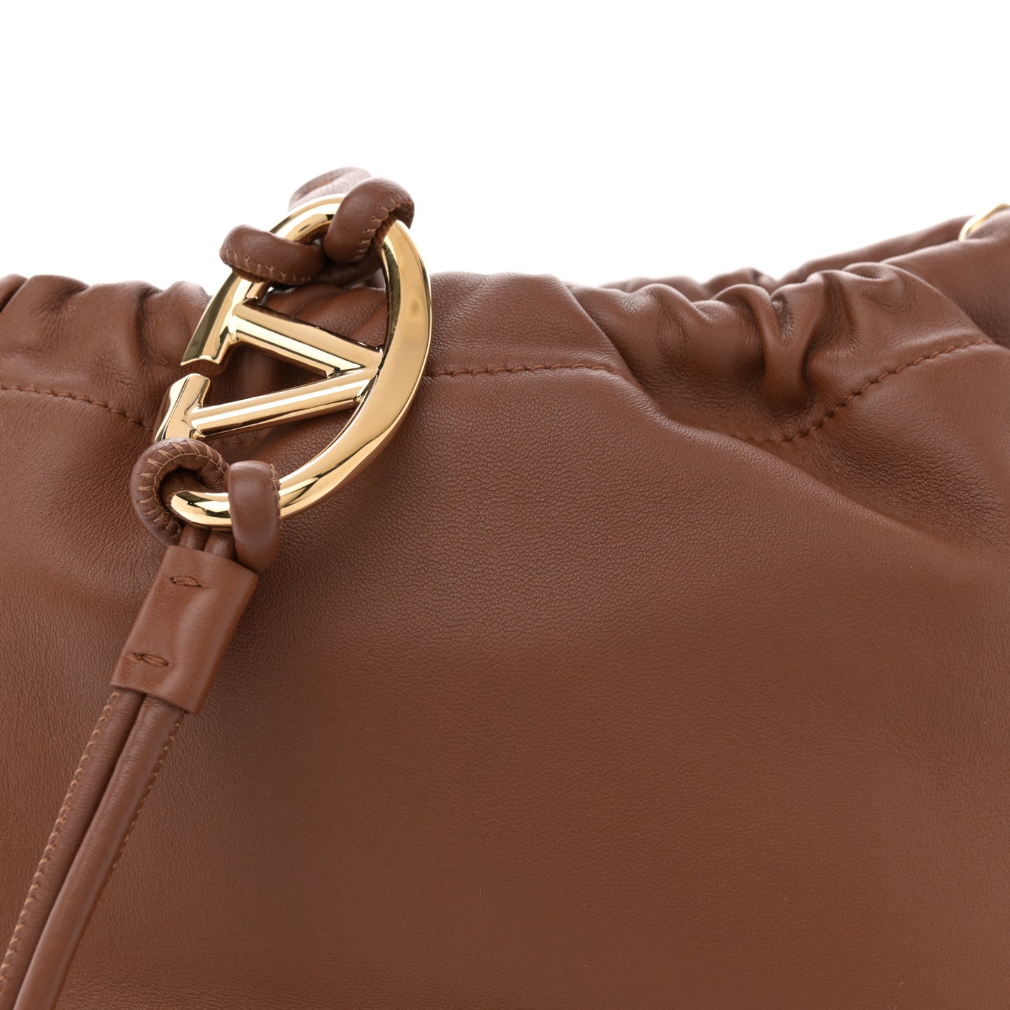 Nappa Vlogo Pouf Pouch Tan