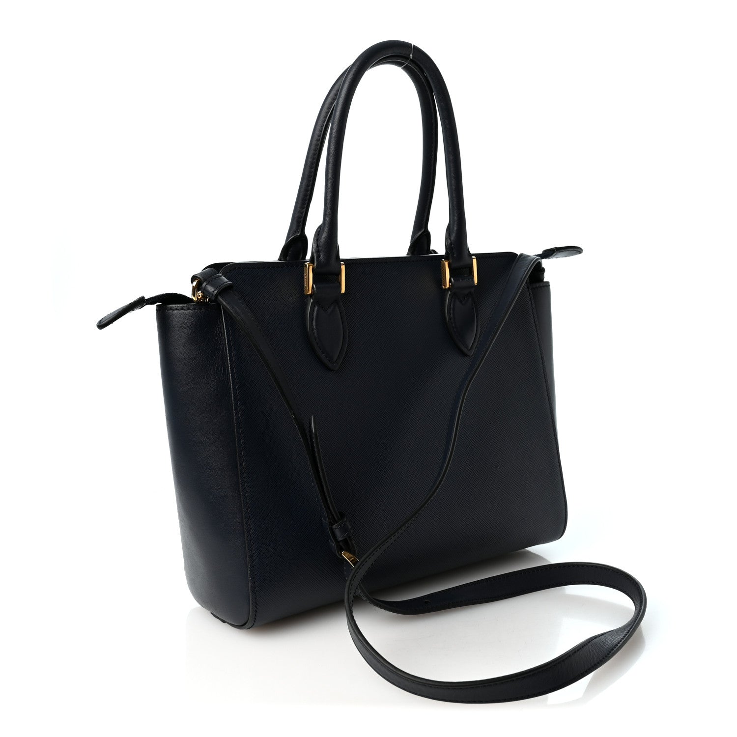 Prada Saffiano Soft Calfskin Small Zippered Tote Baltico 2 of 8
