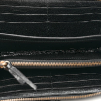 Balenciaga Agneau Classic Hardware Continental Zip Around Wallet Black 5 of 9