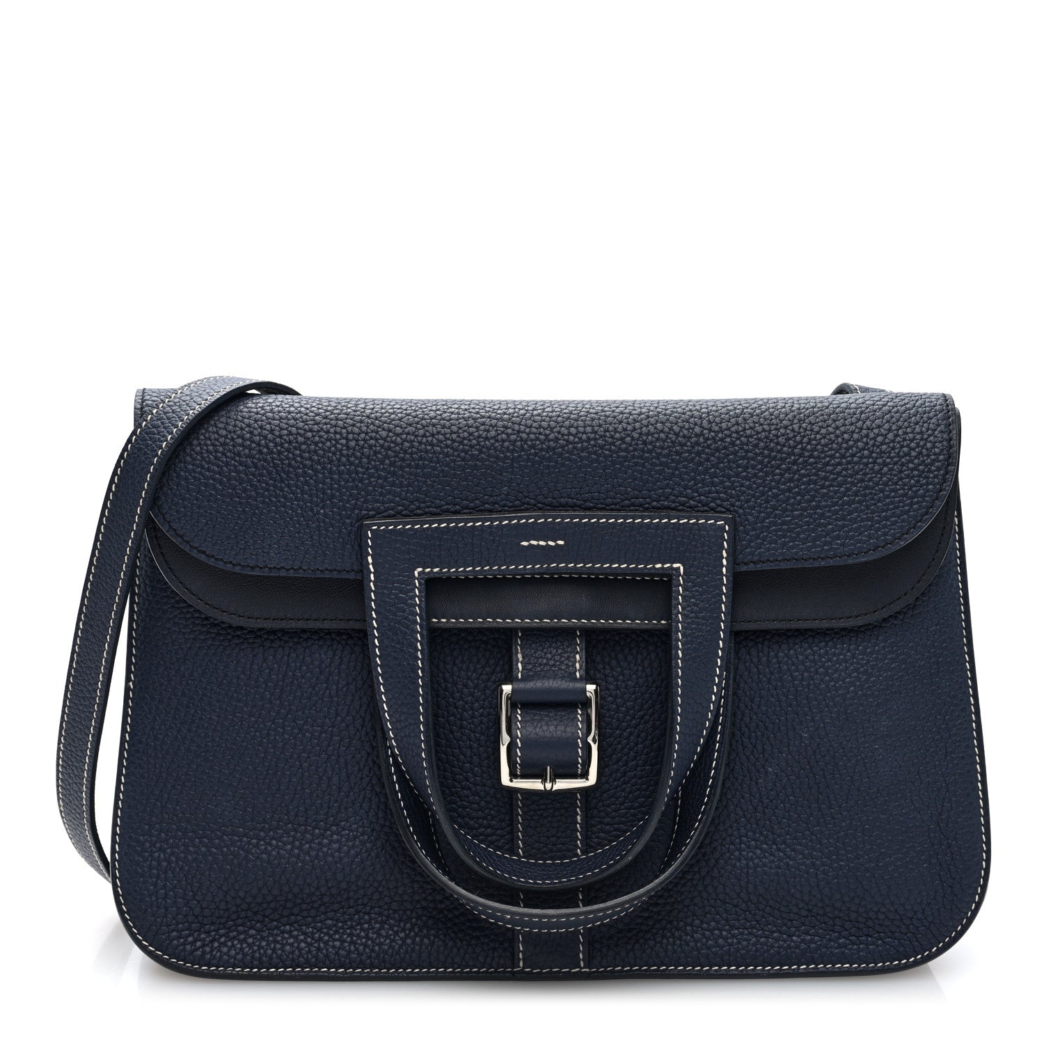 Hermes Taurillon Clemence Halzan 31 GM Bleu Saphir 1 of 10