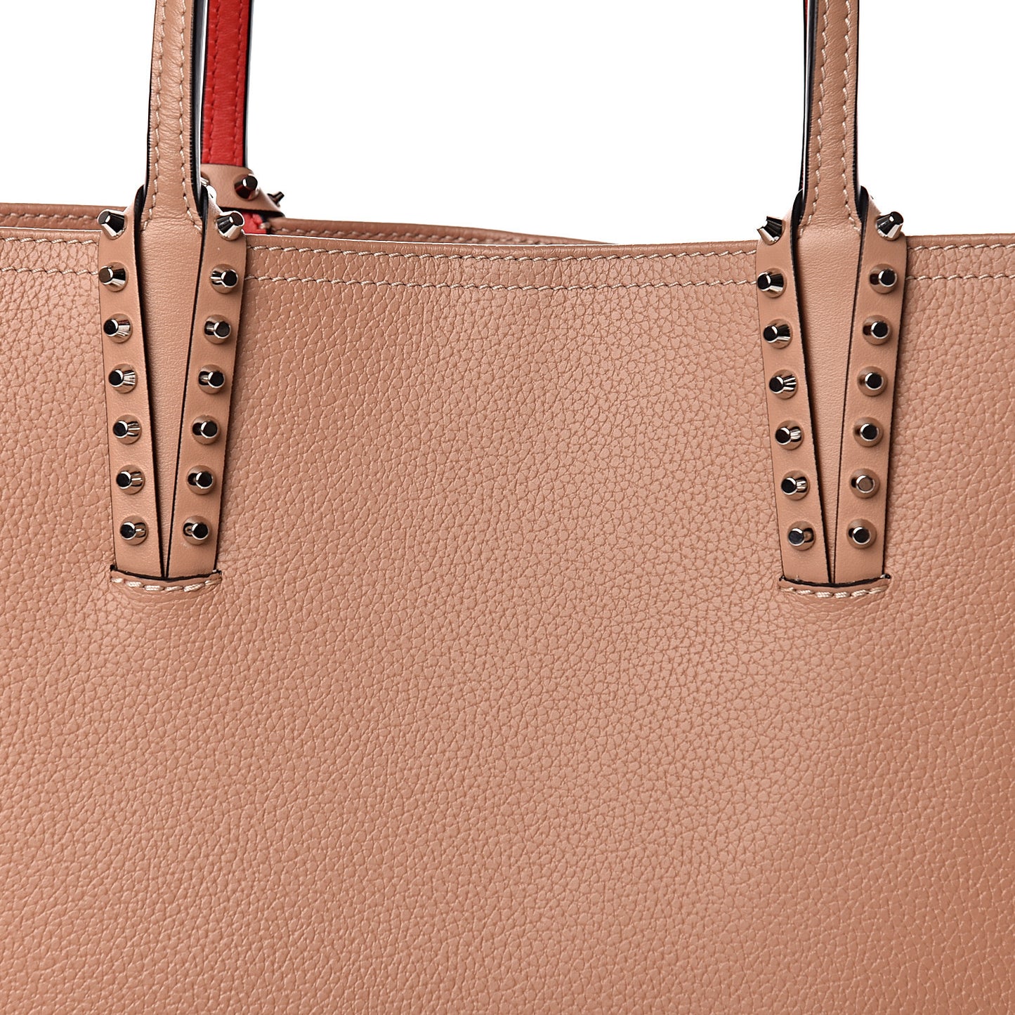 Calfskin Spikes East West Cabata Tote Nude