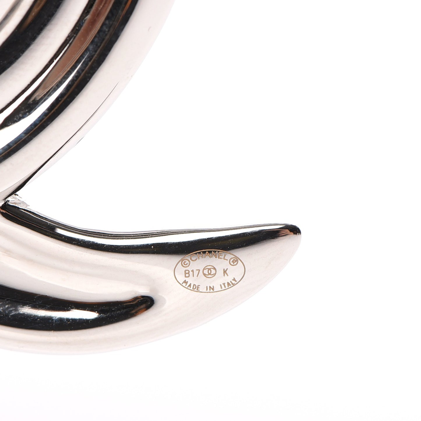 Baguette Crystal CC Brooch Silver