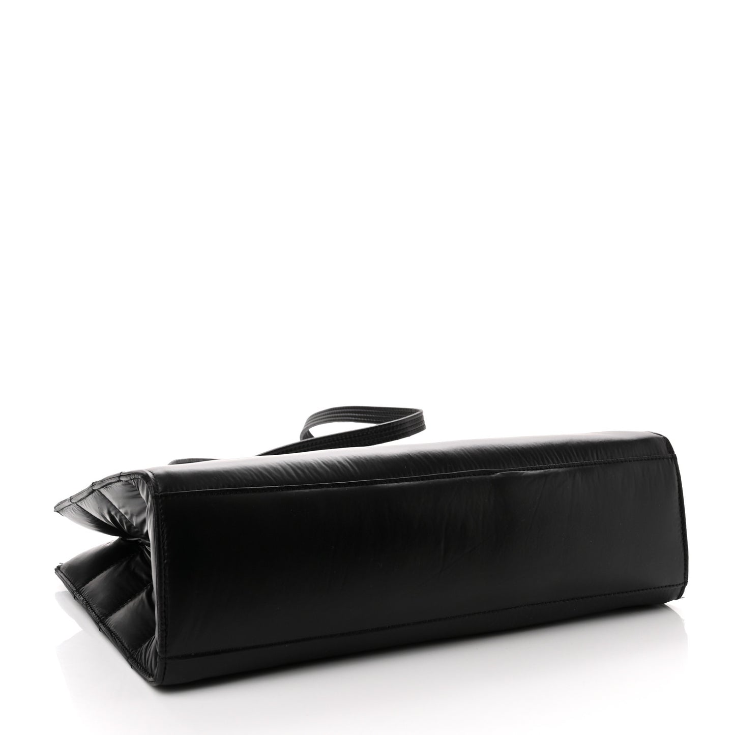 Nylon Medium Puff Shopping Bag Black