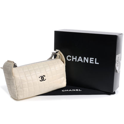 Chanel Lambskin Square Quilted Shoulder Bag White 5 of 8