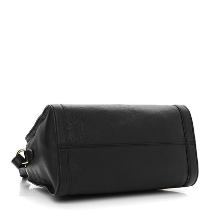 Alexander McQueen Pebbled Calfskin Small Skull Padlock Zip Around Tote Black 4 of 10