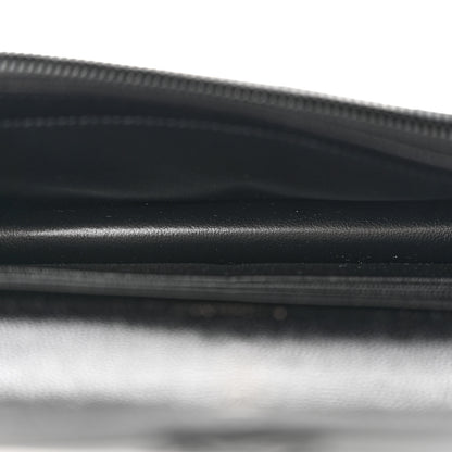 Saint Laurent Grain De Poudre Matelasse Chevron Monochrome Monogam Envelope Chain Wallet Black 5 of 11