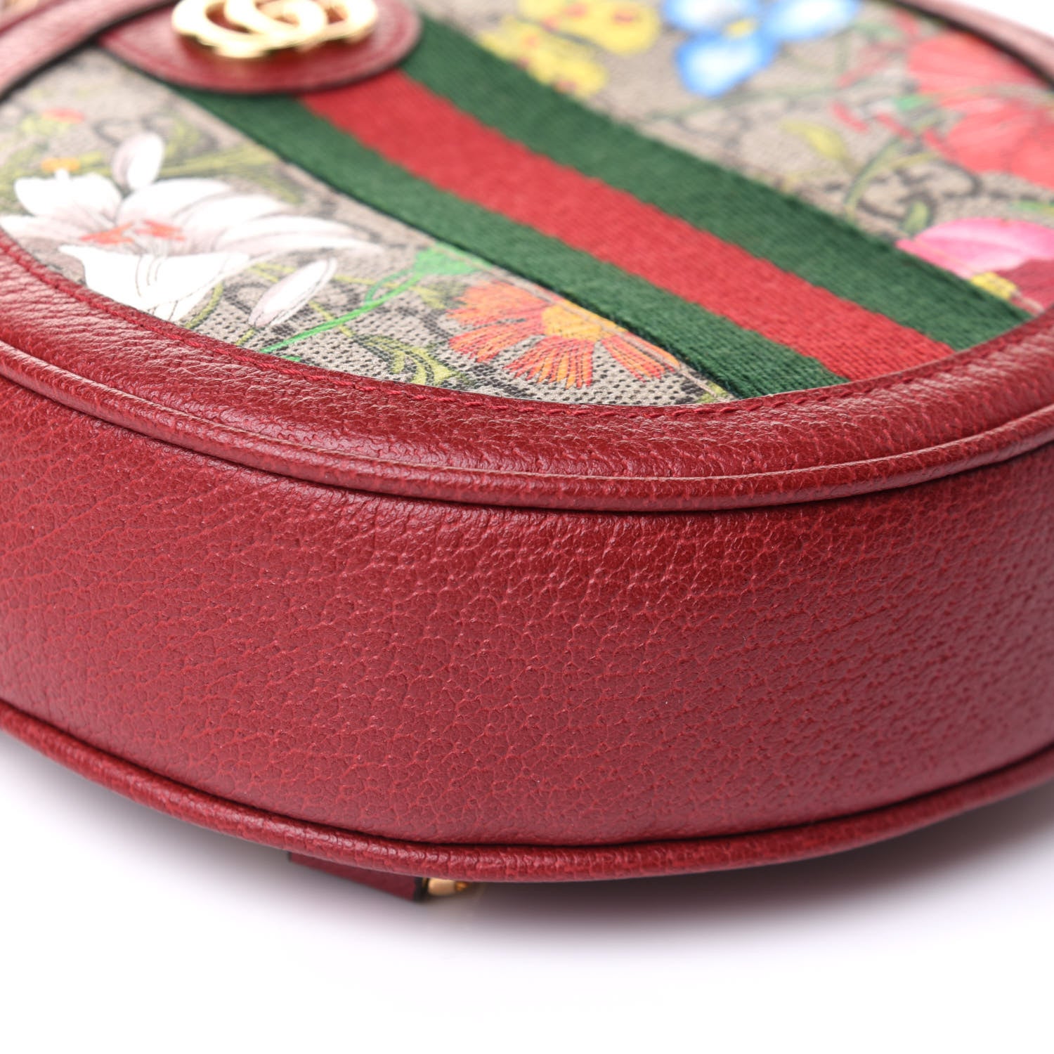 Gucci GG Supreme Monogram Web Flora Mini Ophidia Round Backpack Red 8 of 11