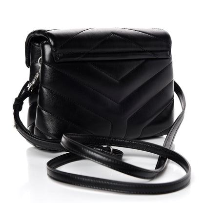Saint Laurent Calfskin Y Quilted Monogram Toy Loulou Crossbody Bag Black 3 of 9