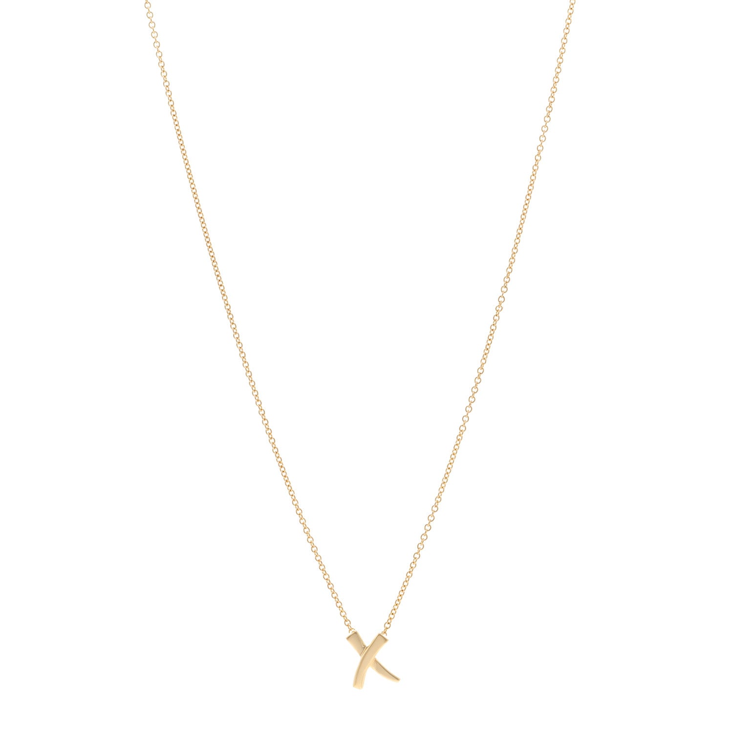 Tiffany 18K Yellow Gold Mini Paloma Picasso Graffiti X Pendant Necklace 1 of 4
