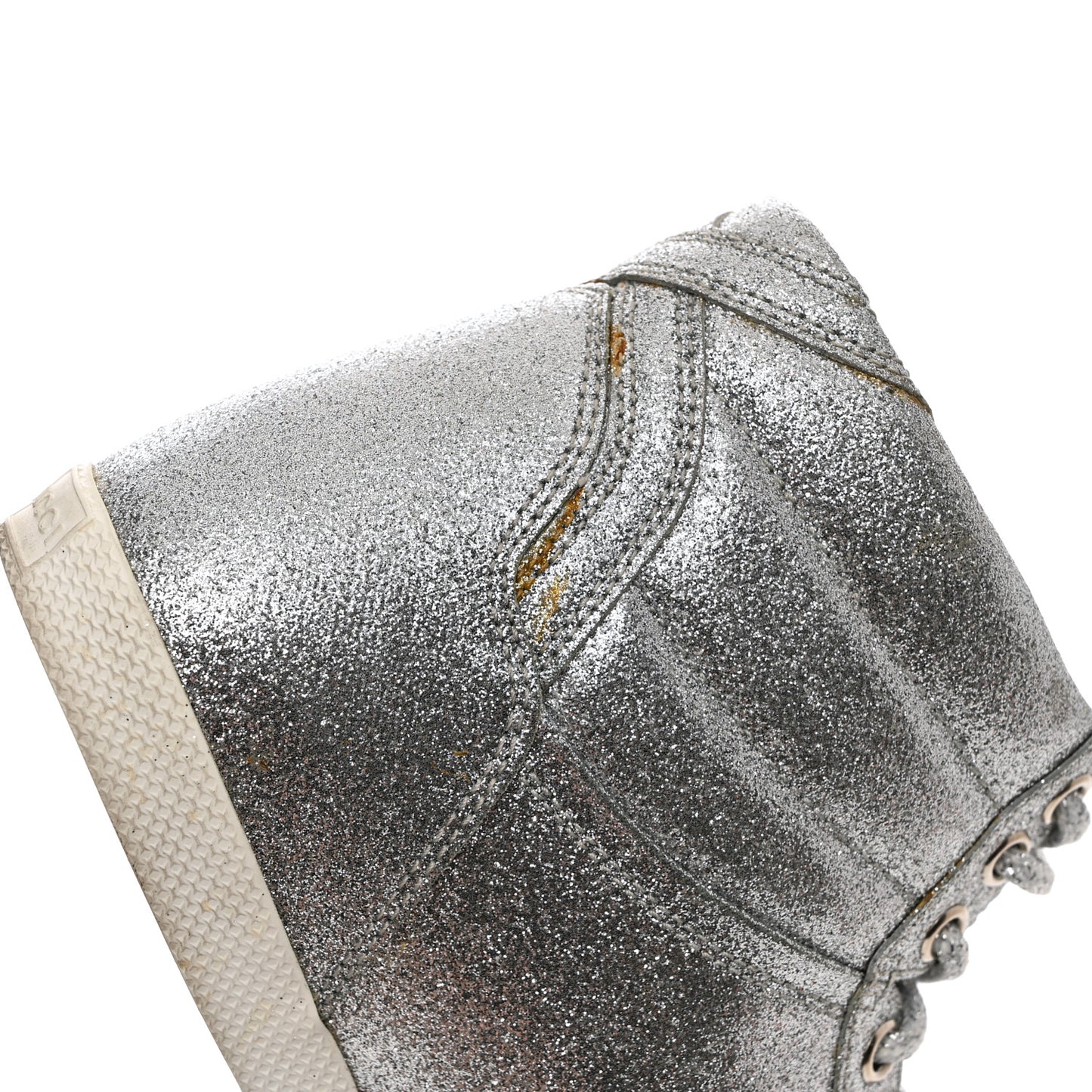 Glitter Web New Bright High Top Sneakers 36.5 Silver
