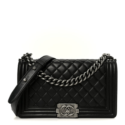 Chanel Lambskin Quilted Medium Boy Flap Black 1 of 10